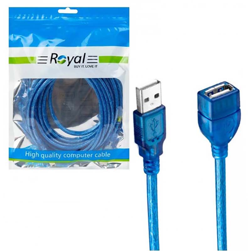 کابل افزایش طول 5 متری USB شیلددار رویال Royal