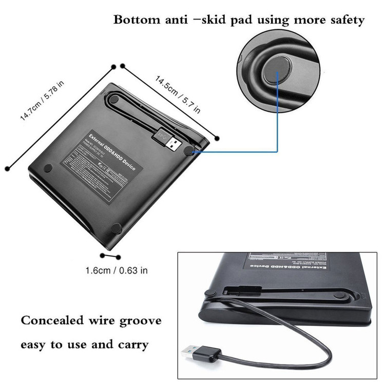 قاب تبدیل درایو DVD اینترنال به اکسترنال مدل 12.7