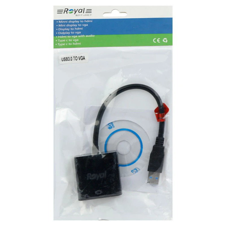 مبدل USB 3.0 به VGA رویال