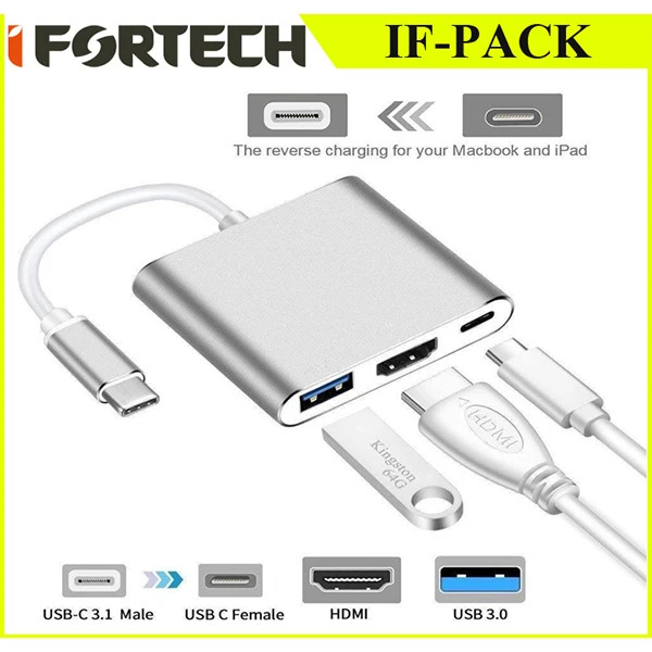 تبدیل USB-C به HDMI/USB/PD آی فورتک مدل IFOR-03 کپی